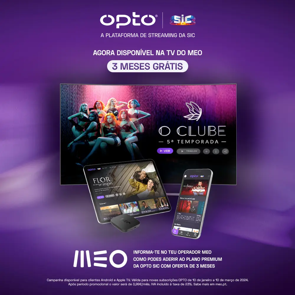 Opto SIC chega à TV do MEO com oferta de 3 meses de Plano Opto Premium