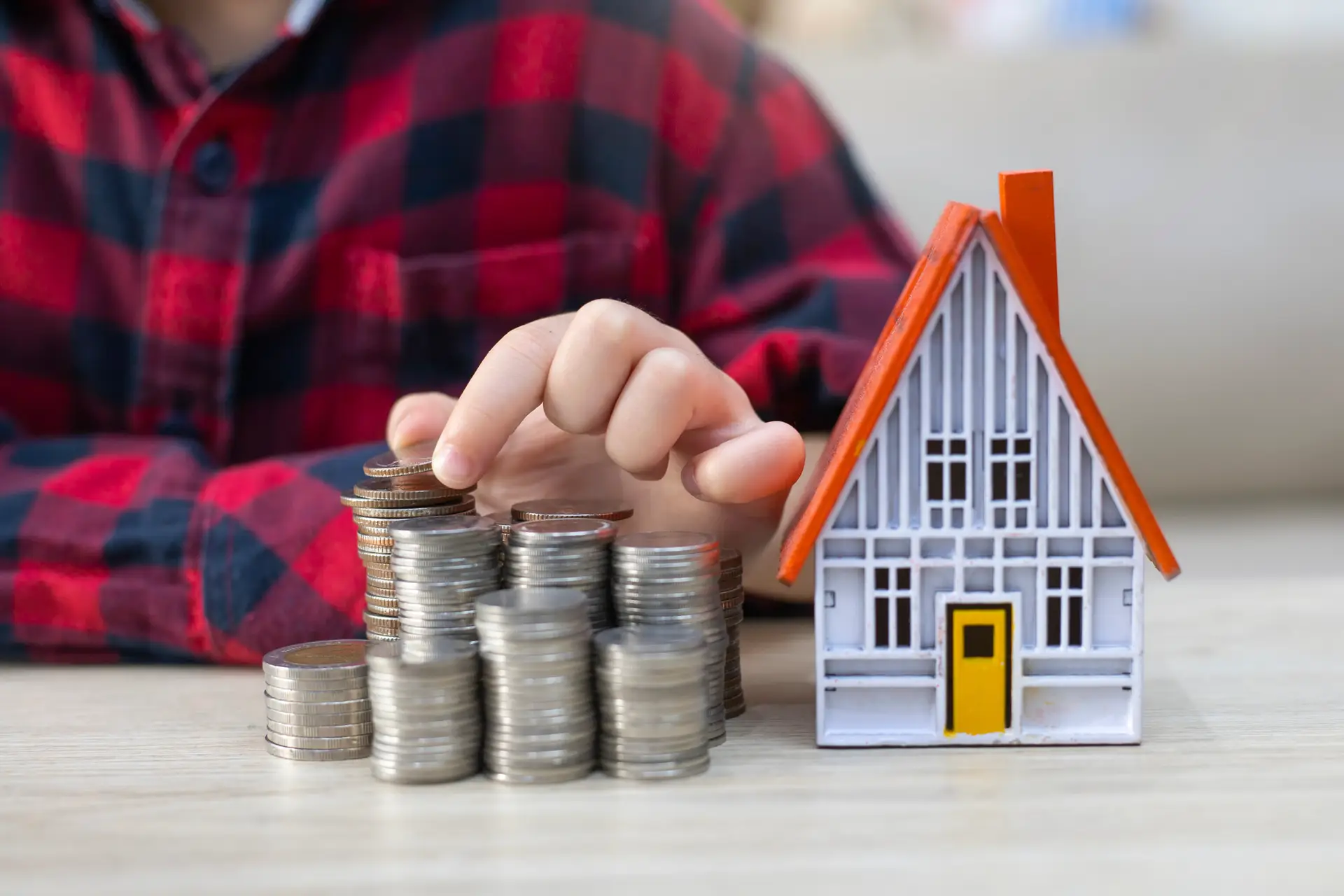 Home concept,Home savings, smiling – home finances concepts
