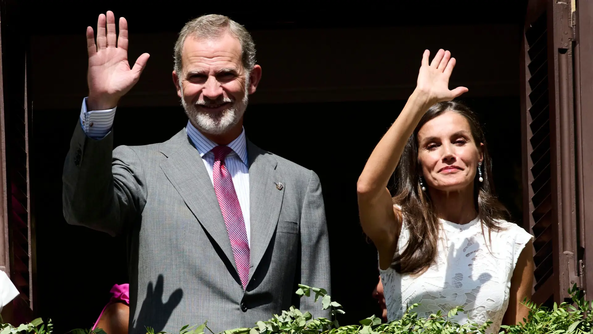PAMPLONA, SPAIN – SEPTEMBER 08: King Felipe VI of Spain and Queen Letizia of Spain attend the Commemoration of the 6th Centenary of The Privilege of The Union on September 08, 2023 in Pamplona, Spain. (Photo by Carlos Alvarez/Getty Images)