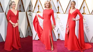 Vestidos vermelhos em noite dourada