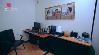 Azul é a cor ideal para criar amplitude e frescura neste escritório!