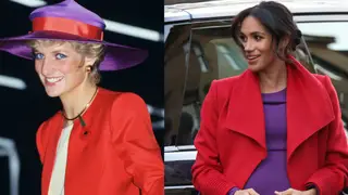 Afinal, look roxo e vermelho de Meghan Markle é inspirado na princesa Diana