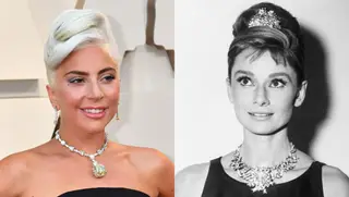 Lady Gaga usa icónico diamante amarelo de Audrey Hepburn