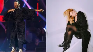 Conan Osíris usa vestido-casaco igual ao de Raquel Strada