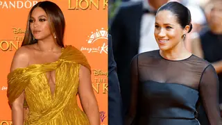 Duelo de estilo: Meghan Markle aposta em transparências, enquanto Beyoncé dá nas vistas com vestido dourado