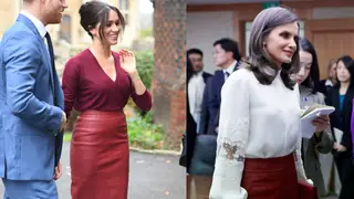 Letizia e Meghan Markle usam saias iguais. A quem fica melhor?