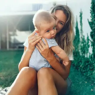 Pimpinha Jardim com o filho mais novo, Tomás