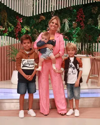 Pimpinha Jardim com os três filhos