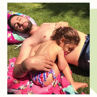 Marco Santos com a filha, Maria Clara