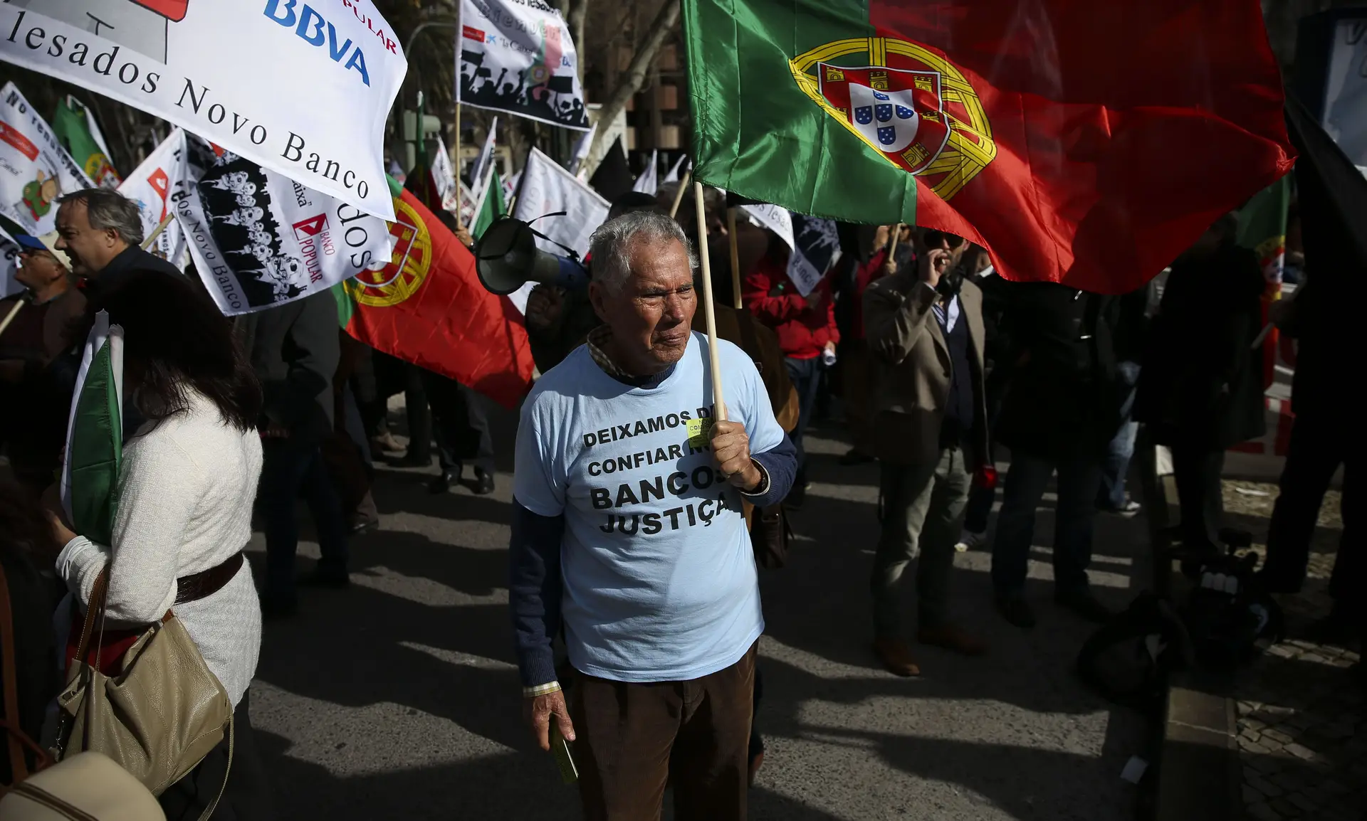 Manifestação dos lesados do BES. Lisboa, fevereiro, 2016.