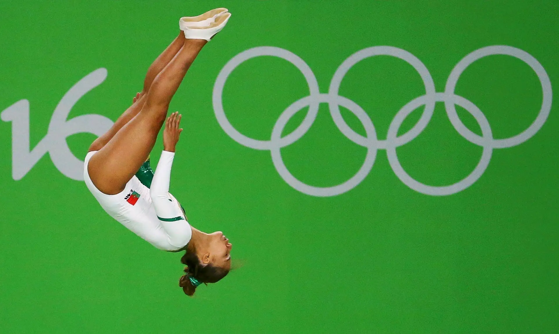 Ginasta Ana Rente falha final de trampolins