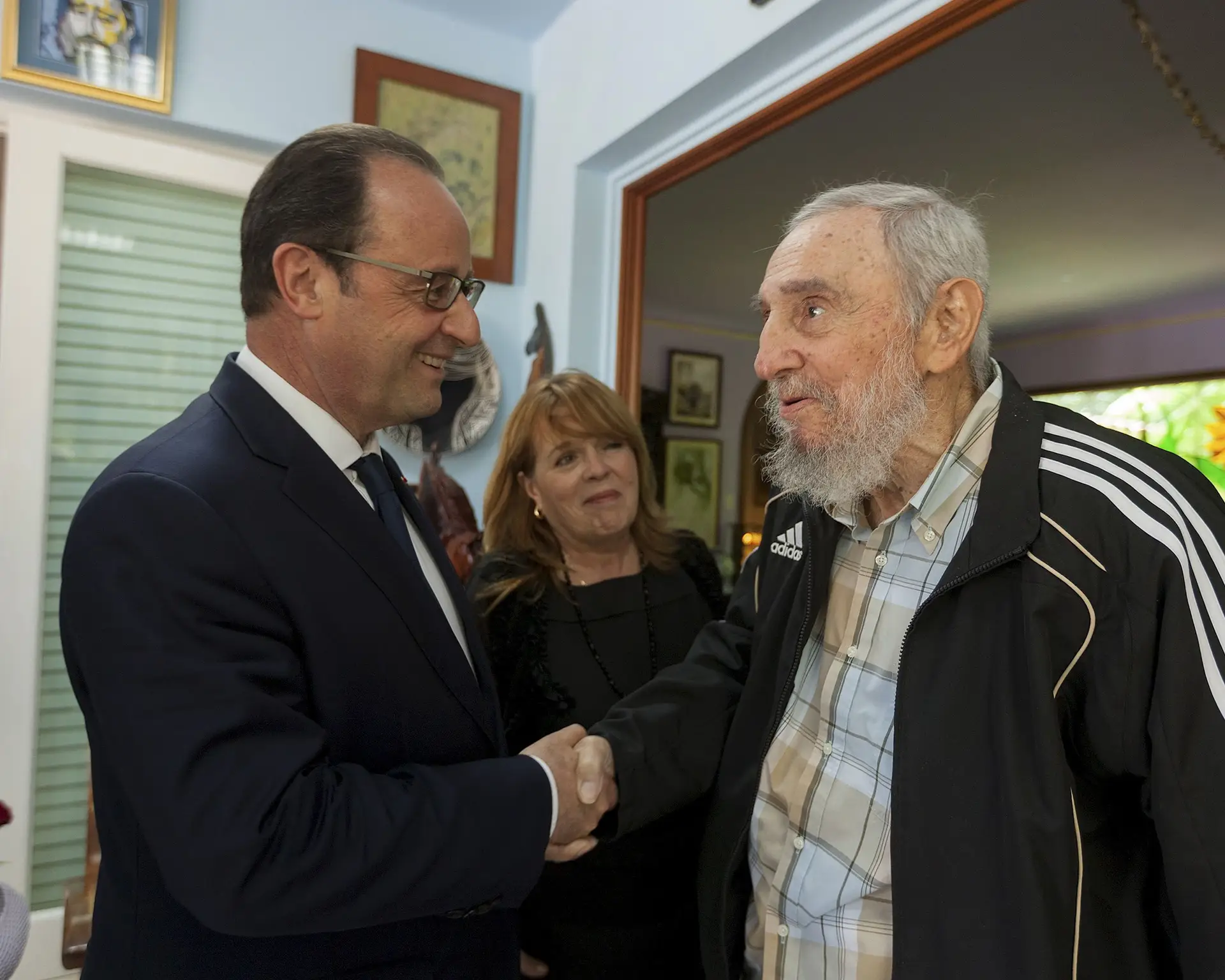 Hollande e Fidel num encontro em maio de 2015.