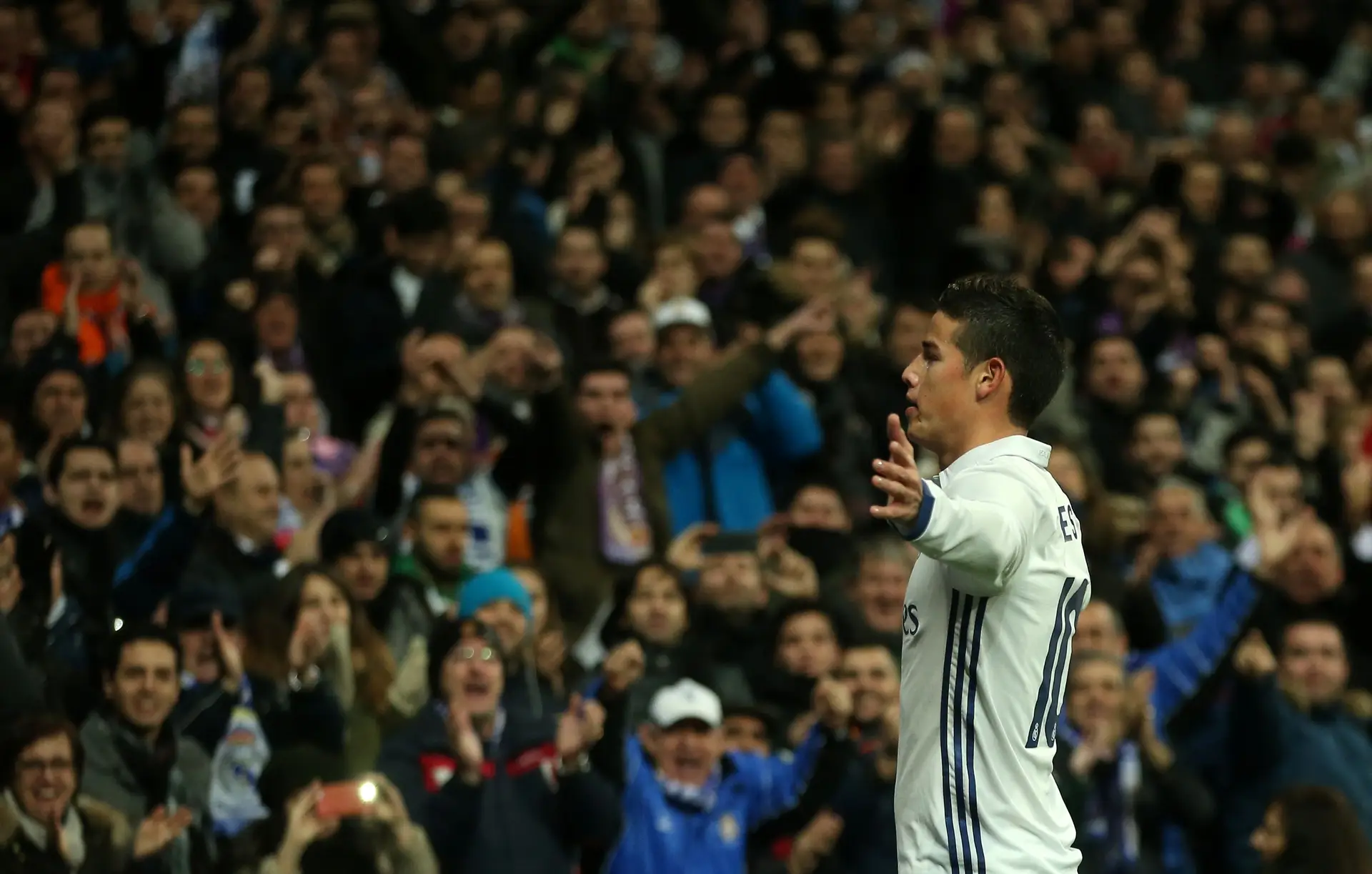 O avançado colombiano James Rodriguez, ex-FC Porto, bisou no triunfo dos merengues.