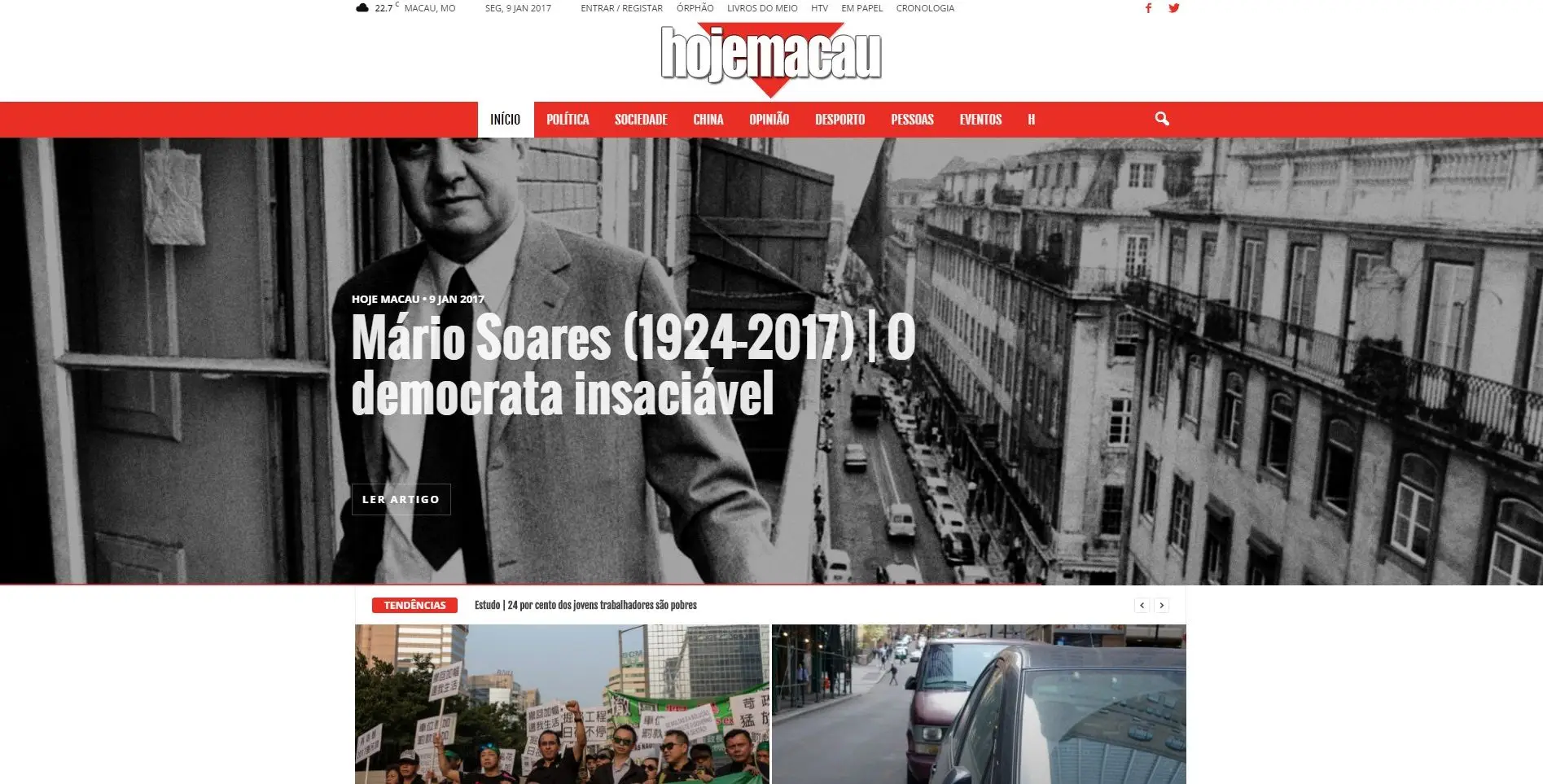 Imprensa portuguesa de Macau recorda "lutador da liberdade" e "último gigante"