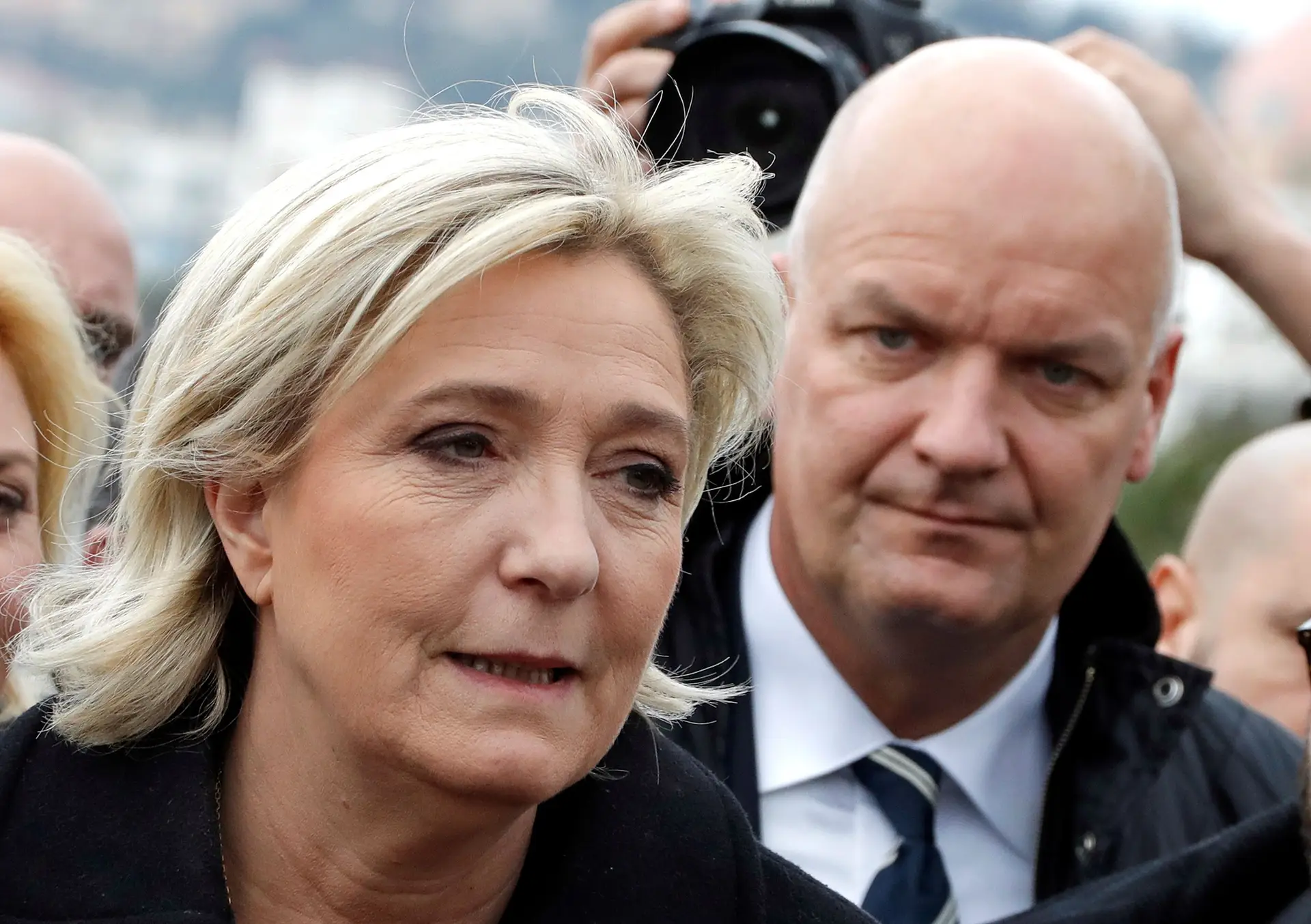 Marine Le Pen o seu guarda-costas Thierry Légier