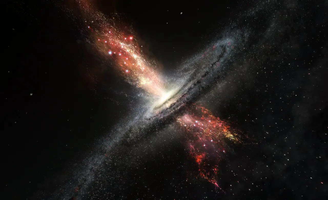 Formação de estrelas em ventos galácticos perto de buraco negro 