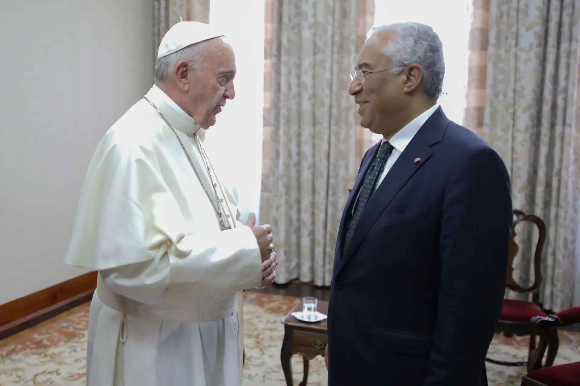O Papa Francisco encontrou-se com o primeiro-ministro esta manhã na Casa de Nossa Senhora do Carmo.