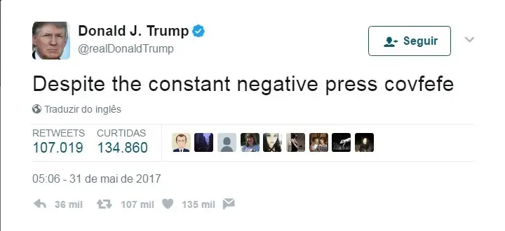 Lembra-se do "covfefe" de Trump? Pode vir a ser o nome de uma lei