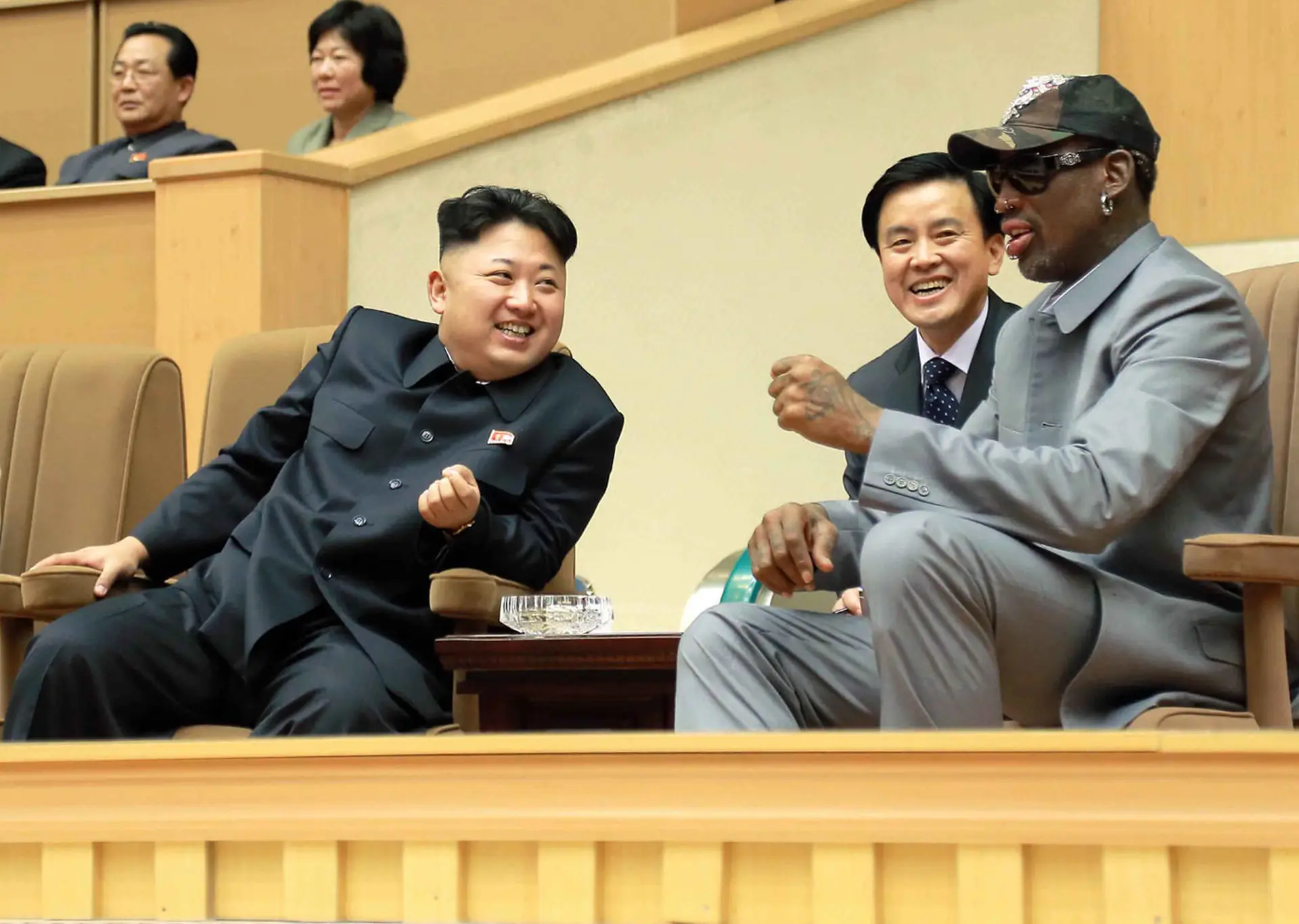 Com o líder norte-coreano numa visita em 8 de janeiro de 2014