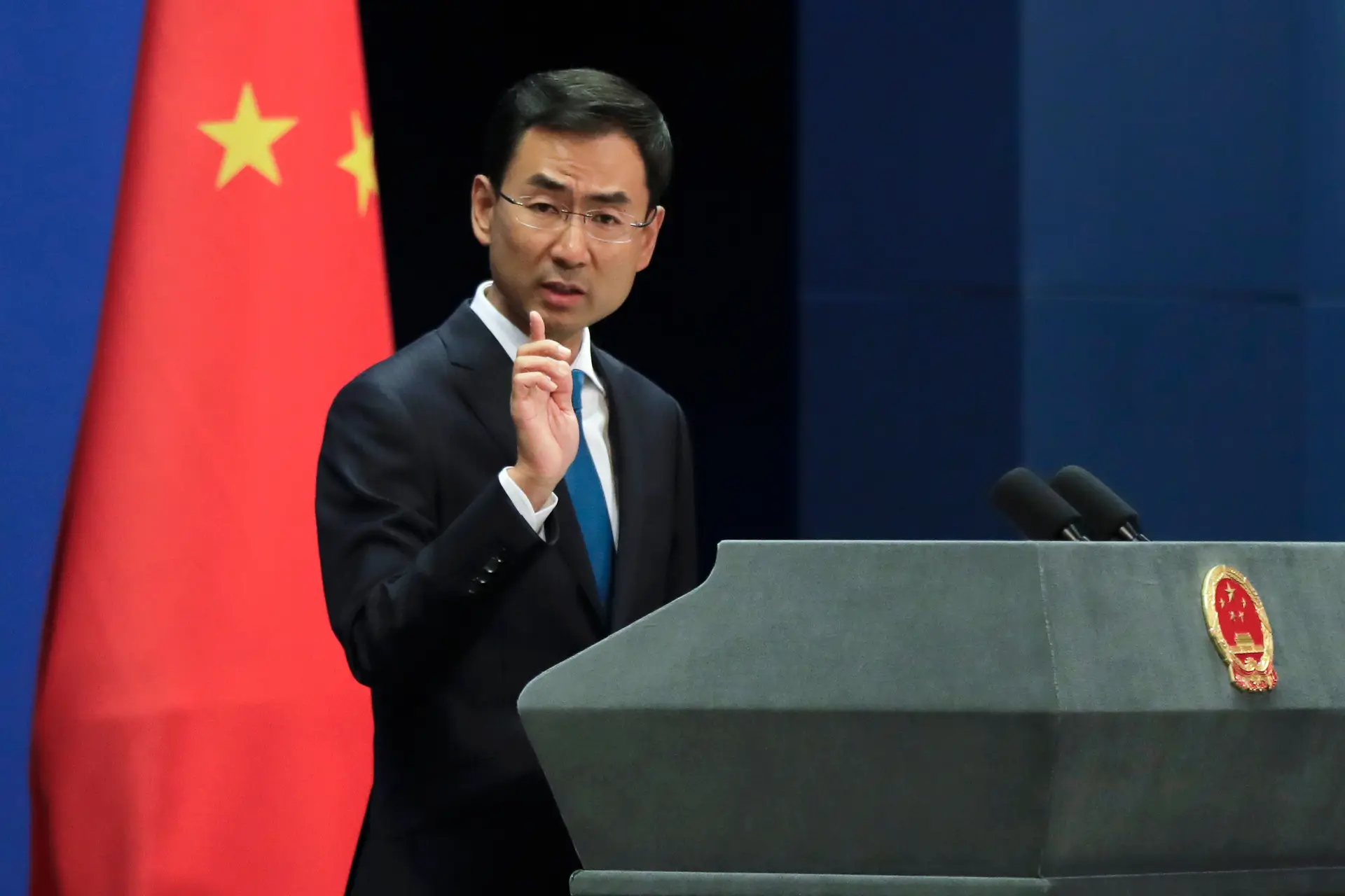 O porta-voz do Ministério das Negócios Estrangeiros da China, Geng Shuang.