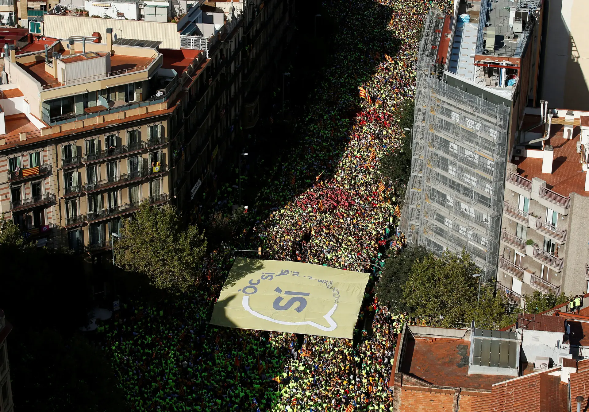 Concentração em Barcelona pela independência da Catalunha