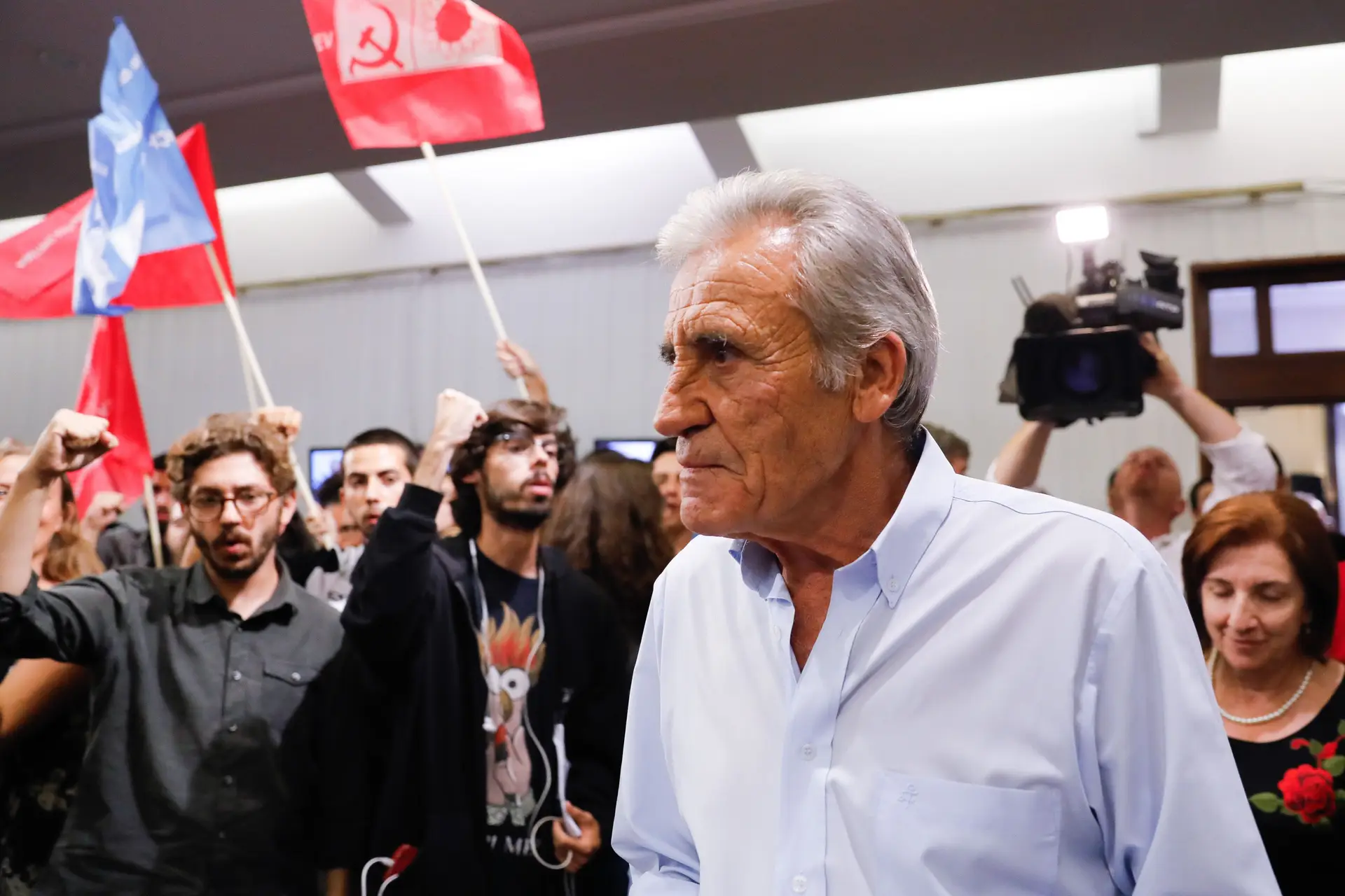 O secretário-geral do PCP, na noite eleitoral