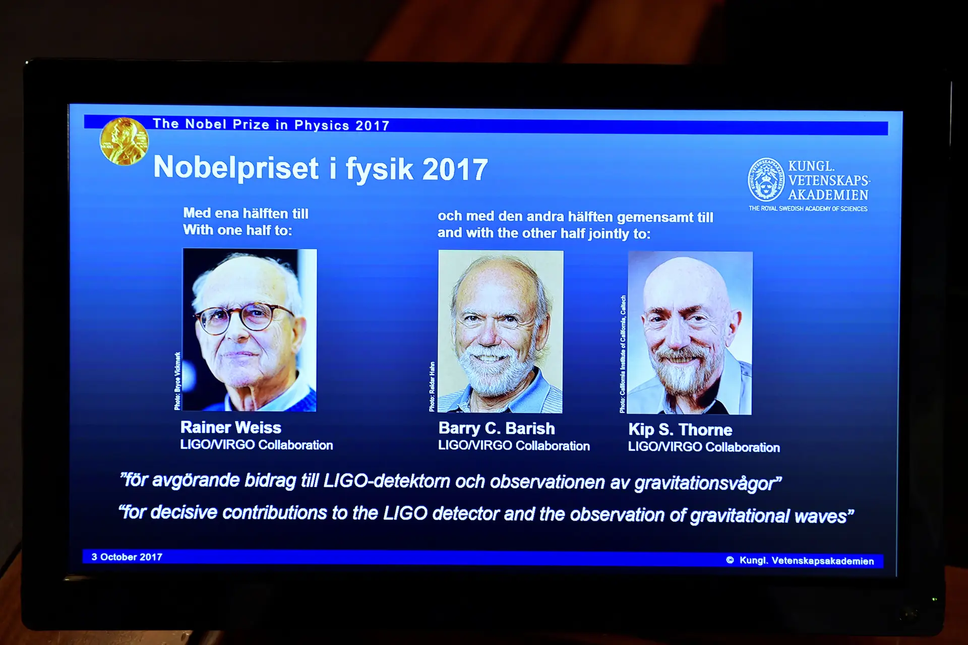 Nobel da Física para três astrofísicos pela observação das ondas gravitacionais