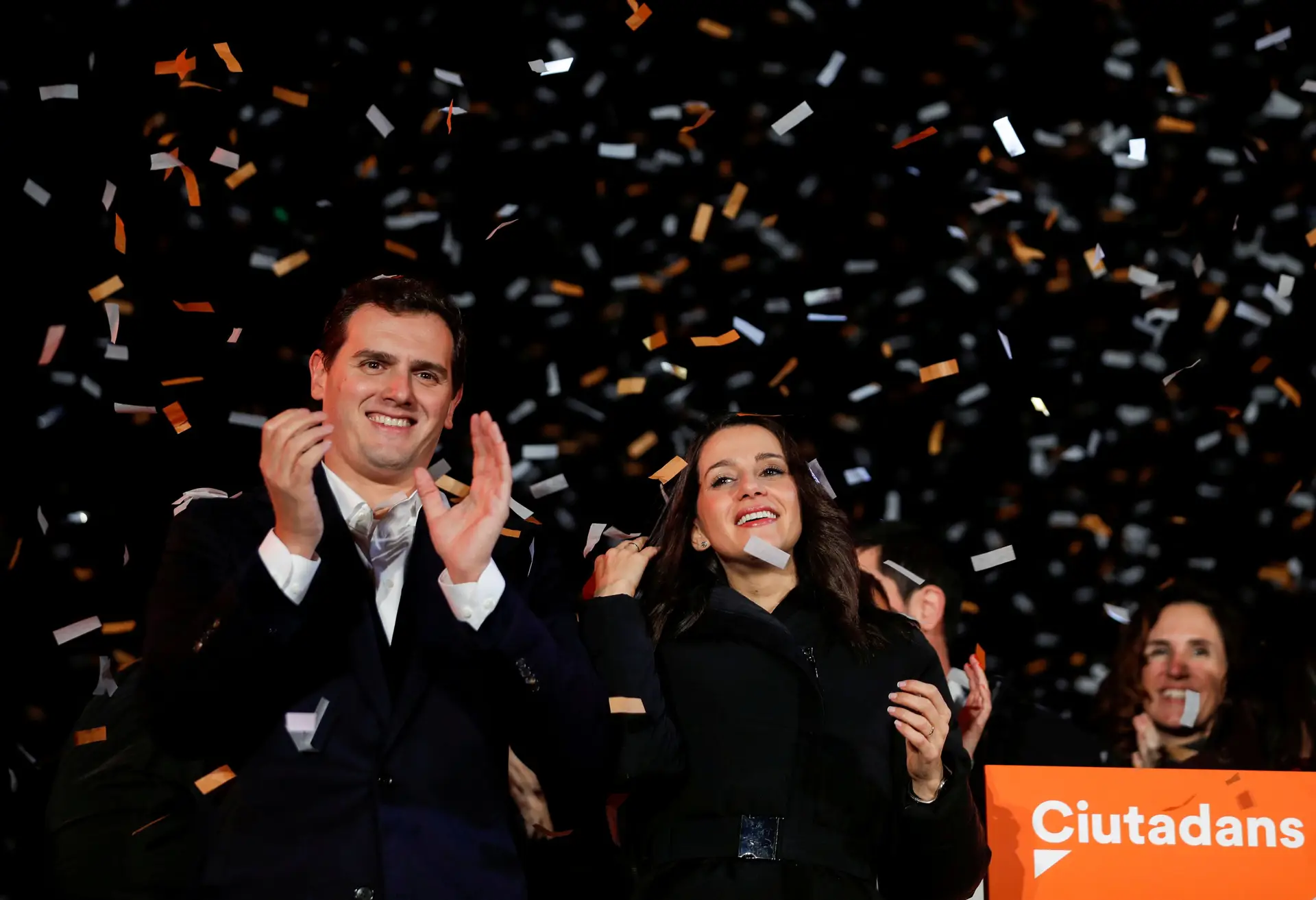 Os líderes nacional e regional depois da vitória eleitoral do Ciudadanos na Catalunha.