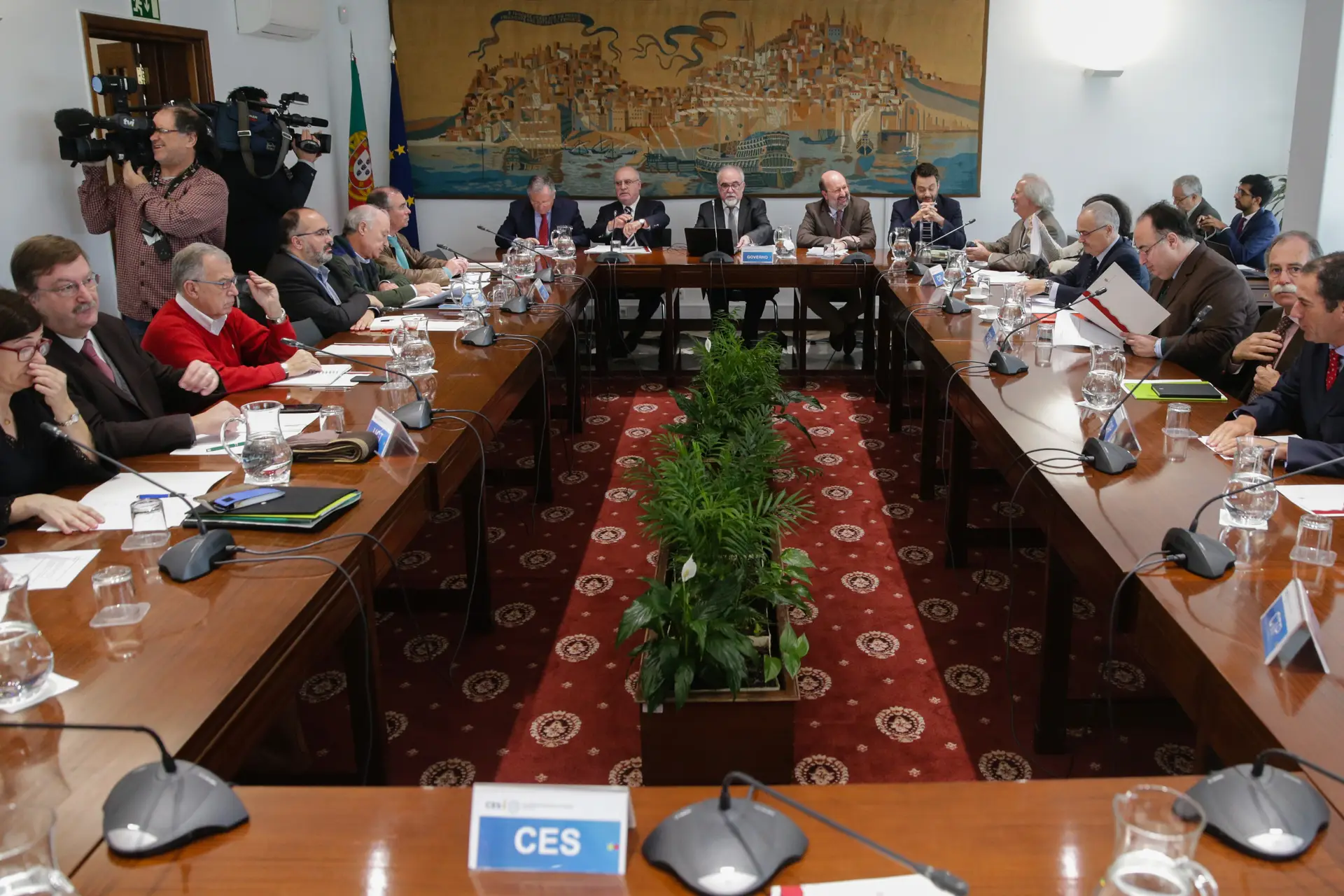Reunião plenária da Comissão Permanente da Concertação Social, na sede do Conselho Económico e Social (CES) em Lisboa, no dia 09 de janeiro de 2018.