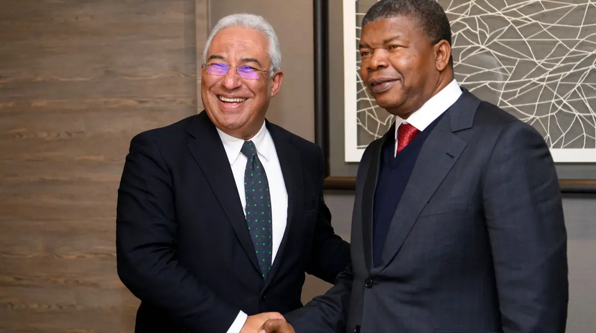 Costa e o Presidente angolano, João Lourenço, num encontro bilateral em Davos, no início do ano.