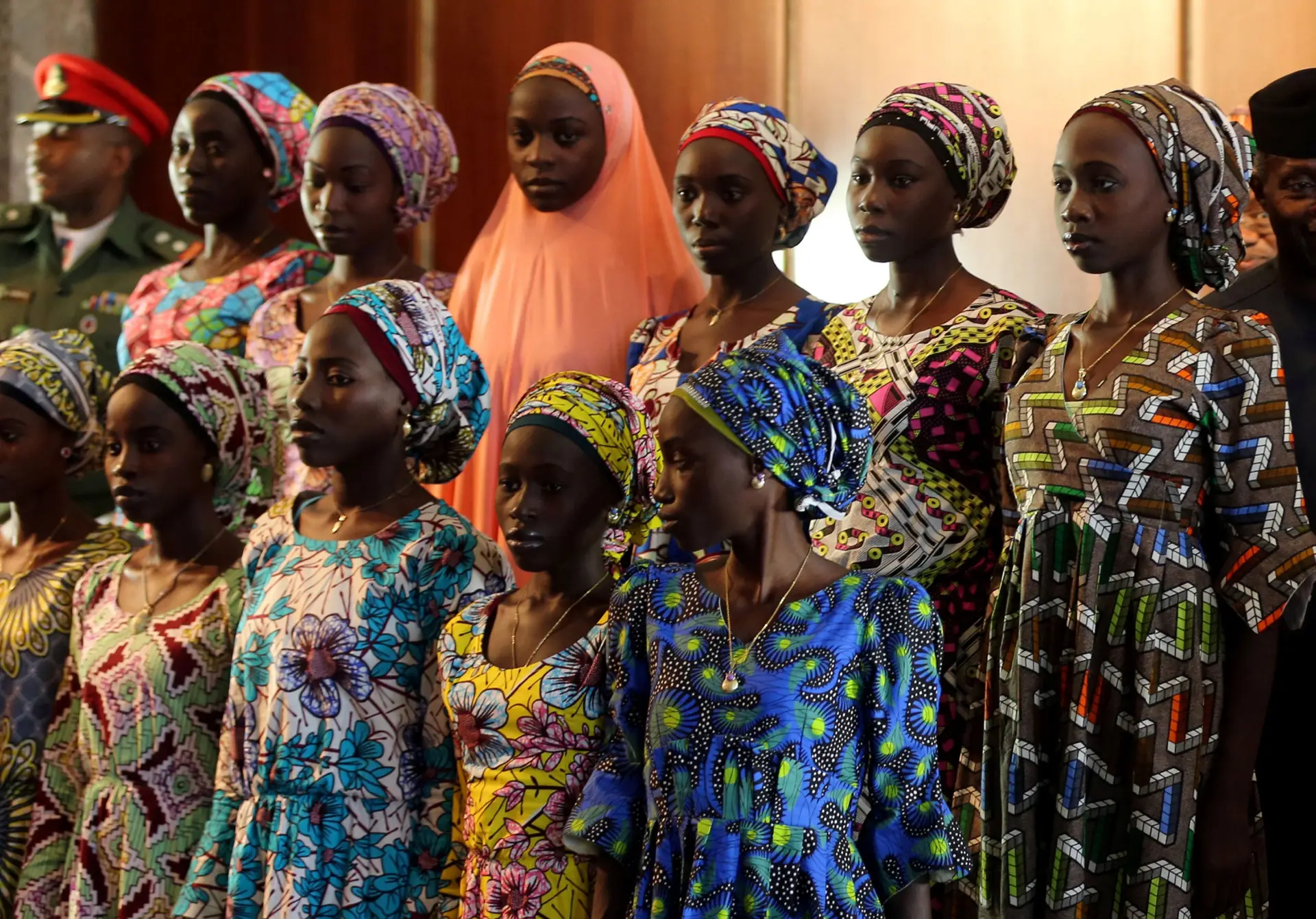 Estudantes libertadas por Boko Haram, em 2016.