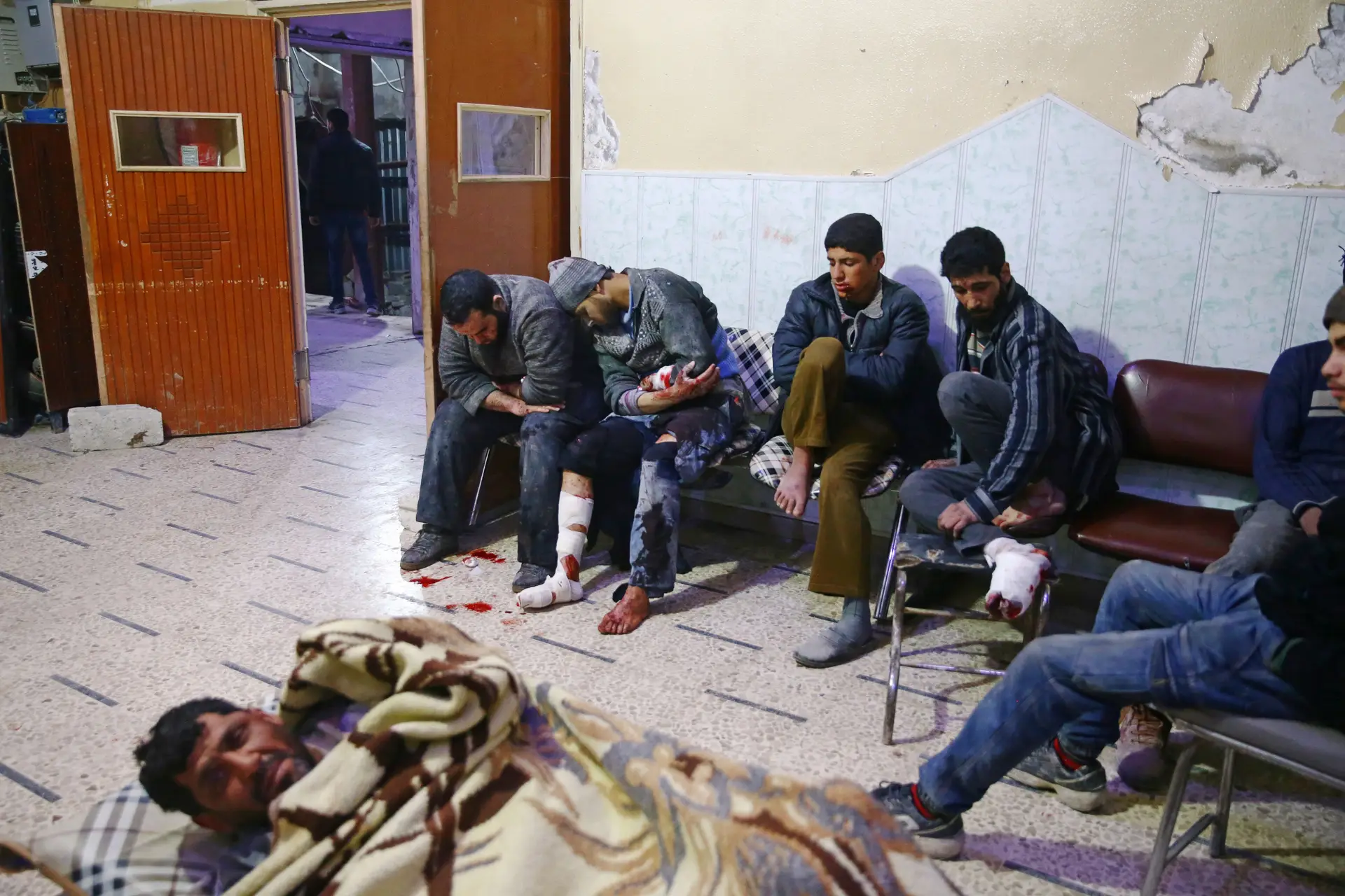 Posto médico em Ghouta.