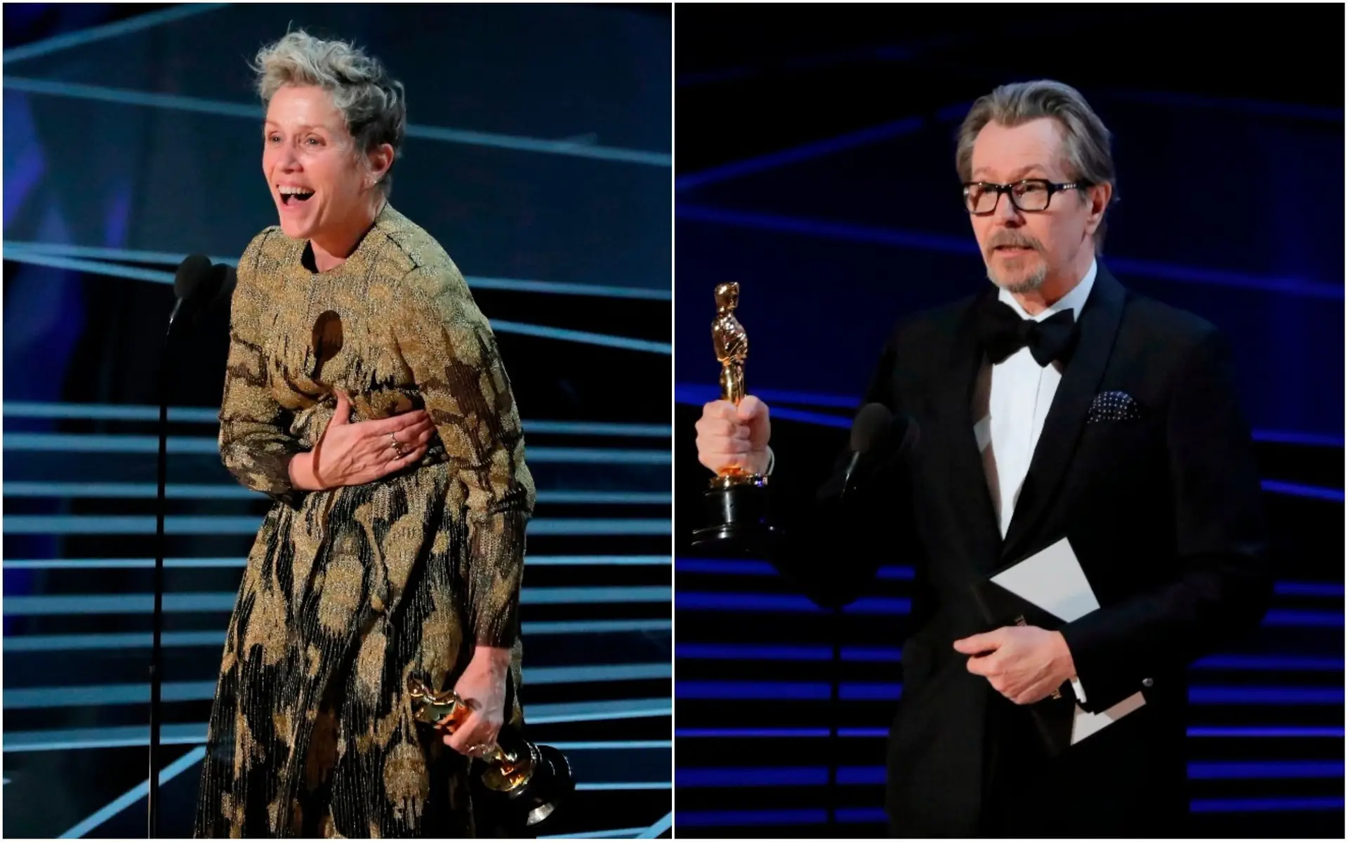 Gary Oldman e Frances McDormand vencem Óscares de Melhor Ator e Melhor Atriz