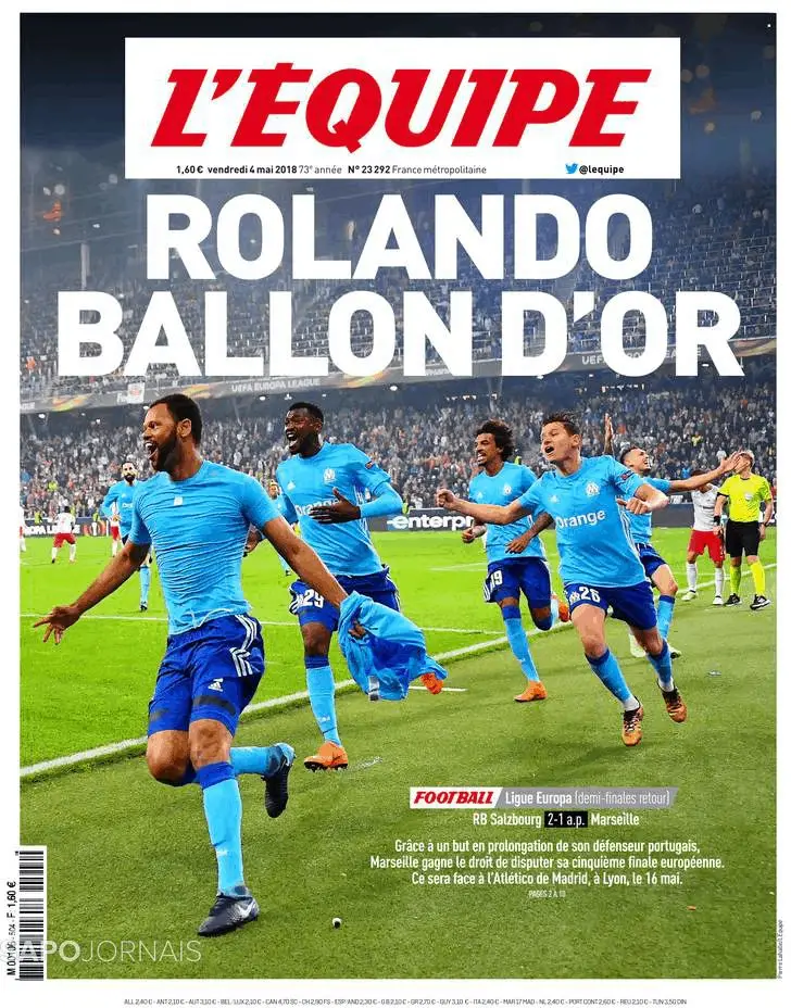 L'Équipe pede Bola de Ouro para Rolando