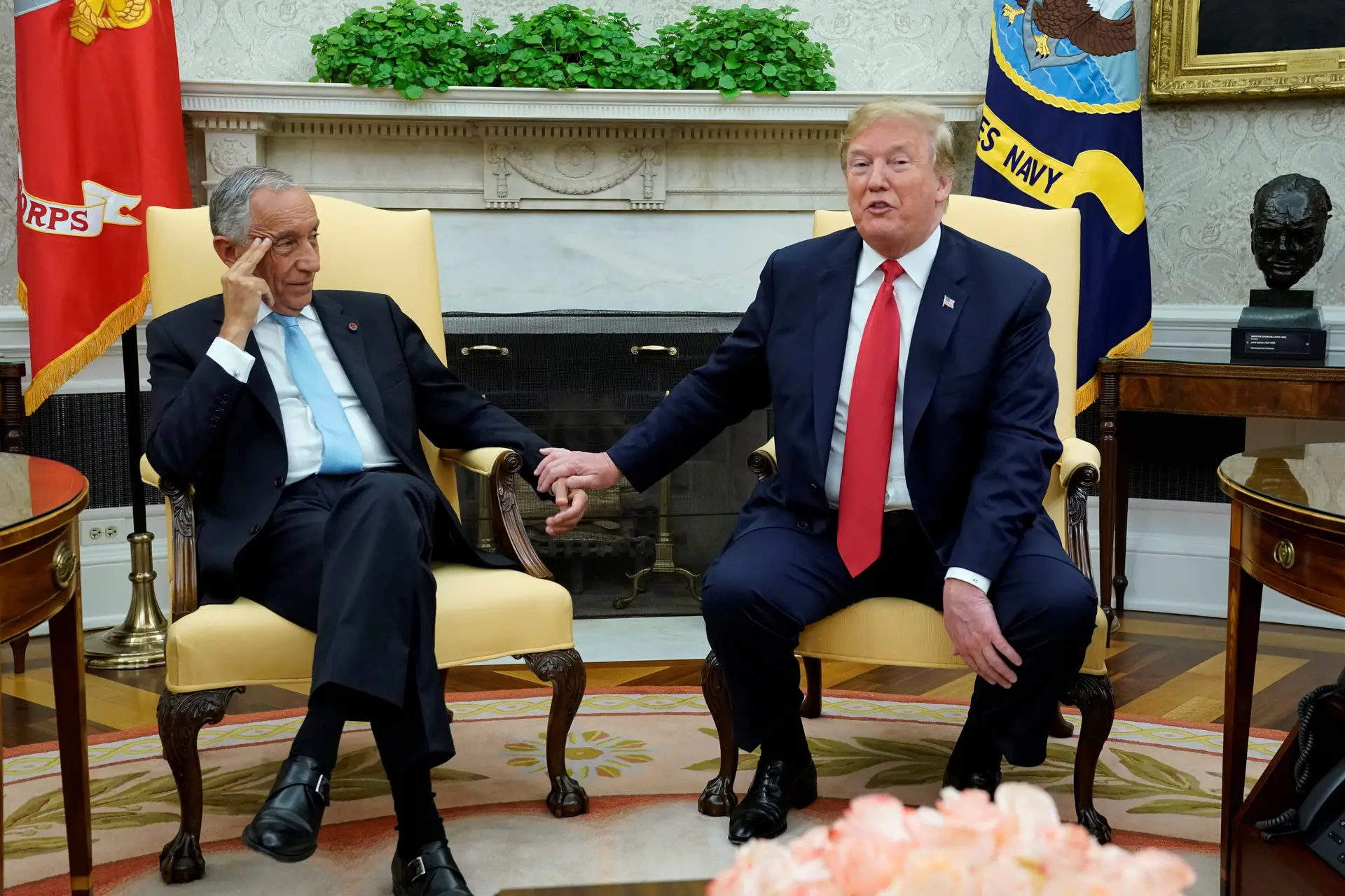 O encontro descontraído de Marcelo com Trump