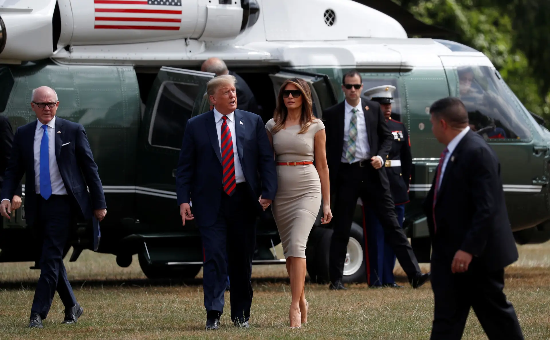 O jantar do casal Trump com Theresa May