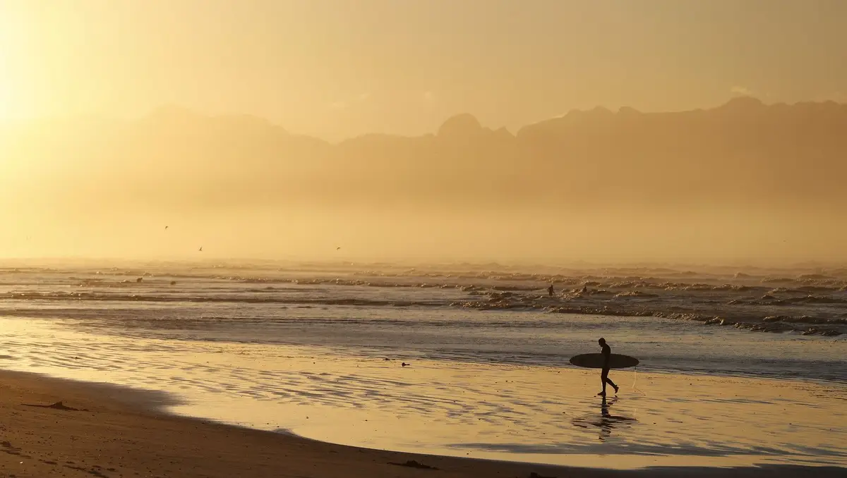 O pôr do sol na Cidade do Cabo, África do Sul
