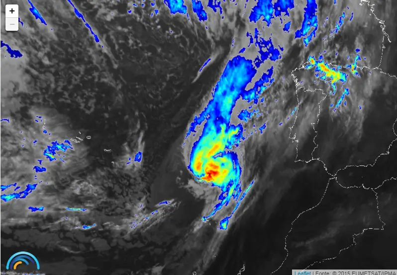 Veja a passagem da tempestade Leslie ao largo da Madeira e em