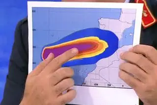 O trajeto da tempestade Leslie