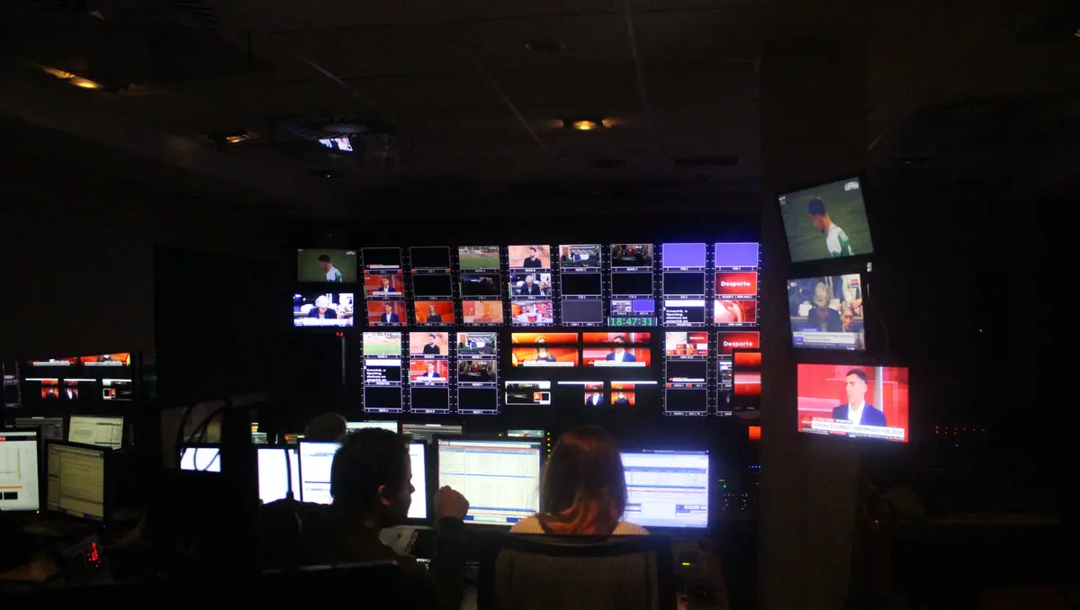 A régie da SIC Notícias durante o Jornal de Desporto.