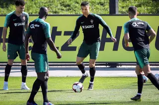 Cristiano Ronaldo no treino da seleção nacional