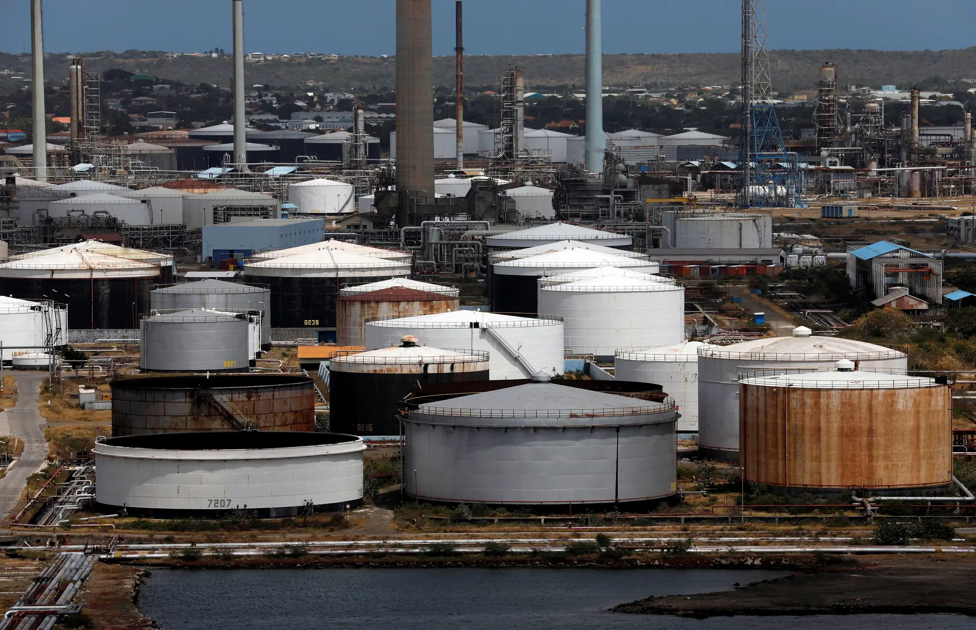 Terminal de petróleo da venezuelana PDVSA em Willemstad, na ilha de Curação