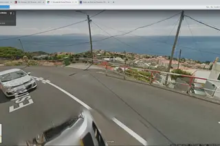 A estrada onde o autocarro se despistou na Madeira