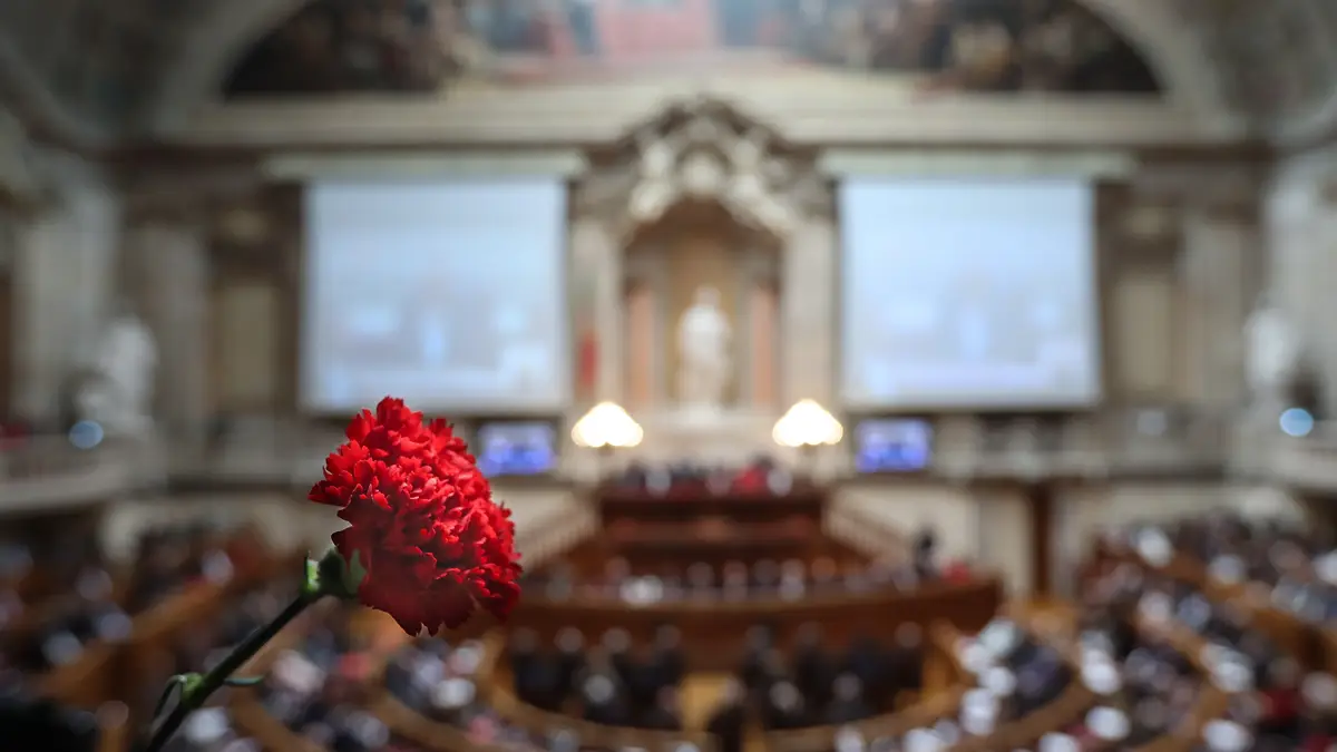 Cerimónias do 25 de Abril no Parlamento português, Lisboa.