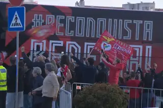 Encarnados recebidos por centenas de adeptos em Gaia