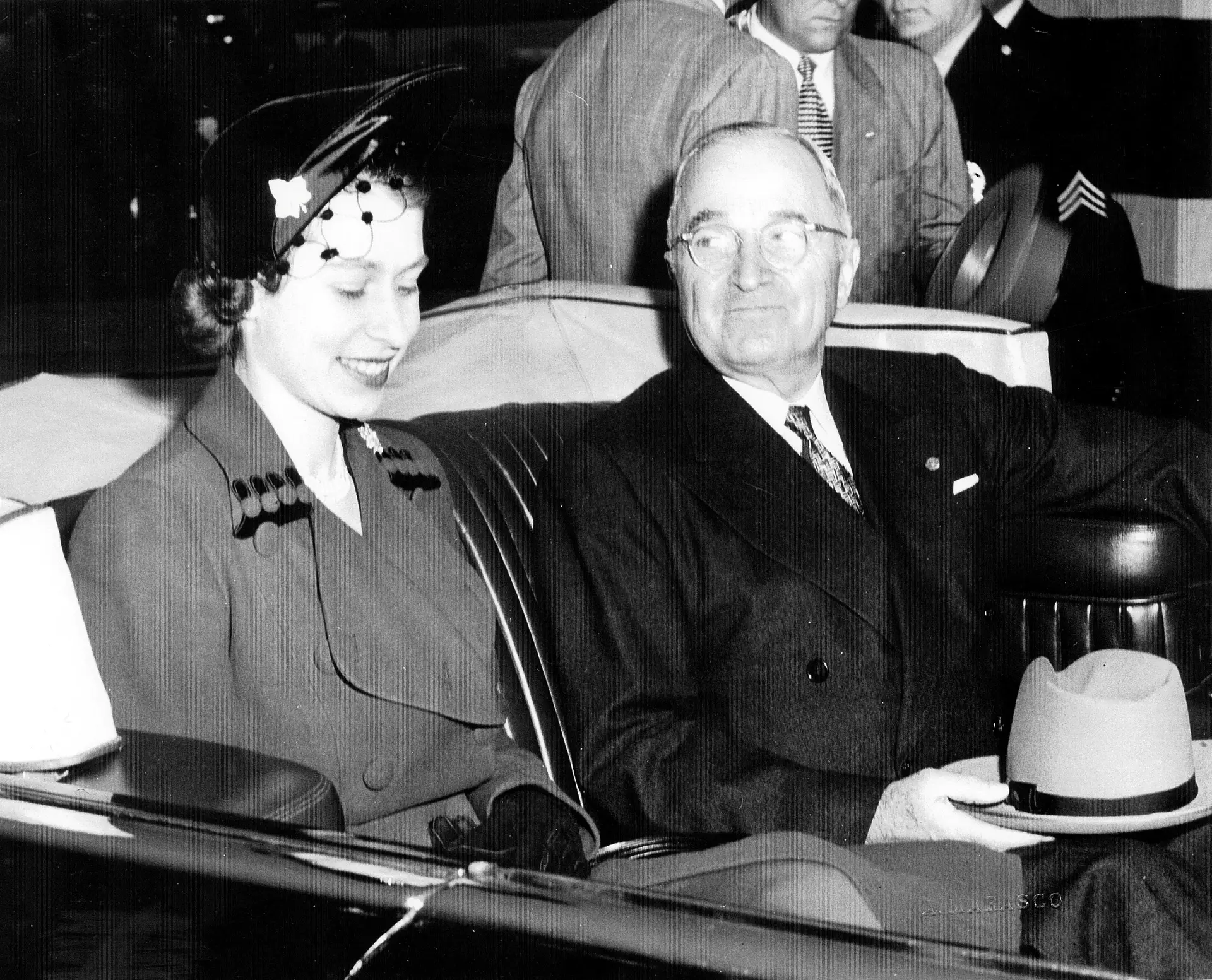 1951: Na altura, a ainda princesa Isabel com o Presidente Harry Truman.