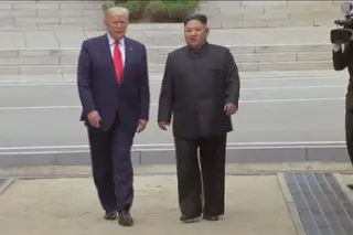 O momento em que Trump atravessou o paralelo 38 que divide as duas Coreias