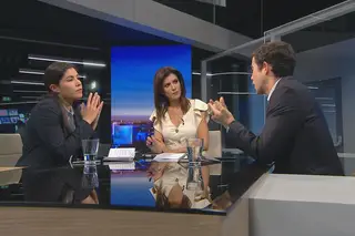 António Leitão Amaro e Mariana Mortágua no Esquerda-Direita