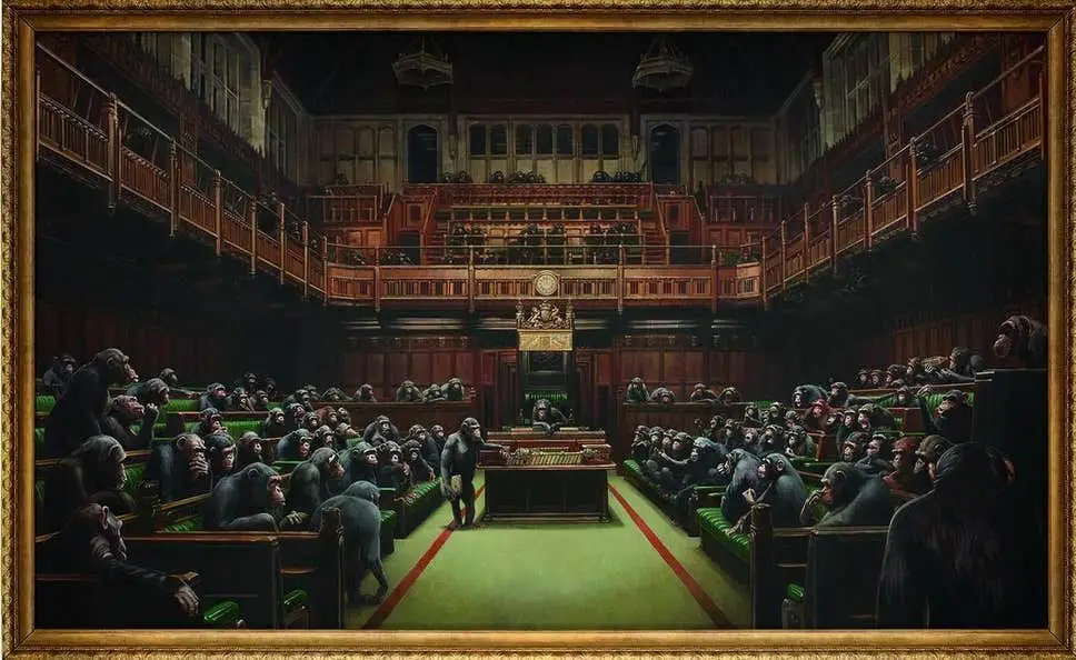 "Devolved Parliament" do artista Banksy