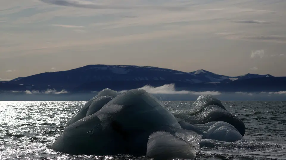 Glaciar em Oscar II, Spitsbergen, Svalbard, Noruega